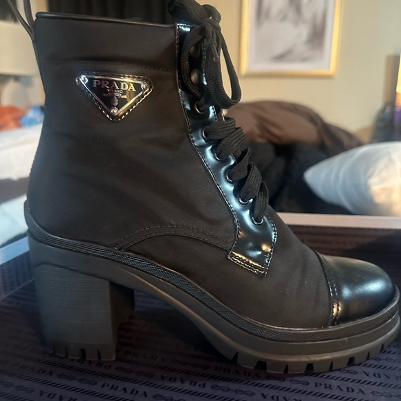 Prada Shoes - Prada Black Lace-Up Women's Boots